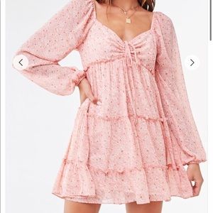 Forever 21 Pink Long Sleeve Floral Dress